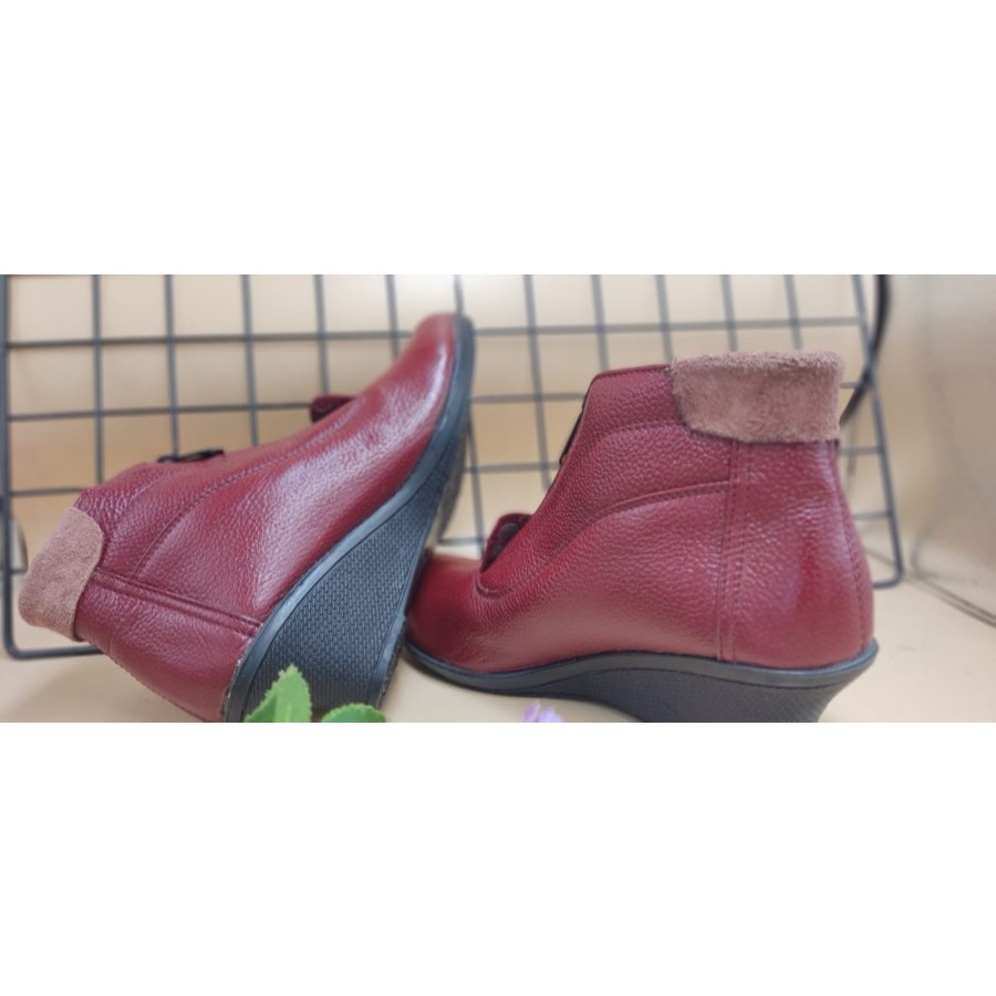 CUERO SEPATU BOOTS WANITA WEDGES KULIT SAPI CASUAL hak 5 cm