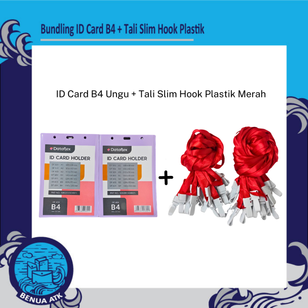 

BUNDLING ID Card Holder B4 + Tali Nylon Slim Hook Plastik - CBT-NYLK