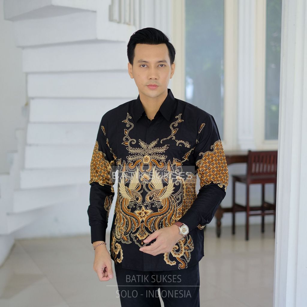 SULTAN Kemeja Batik Pria Slimfit PREMIUM Lengan Panjang Lapis Furing Katun Halus Primisima Full Furi