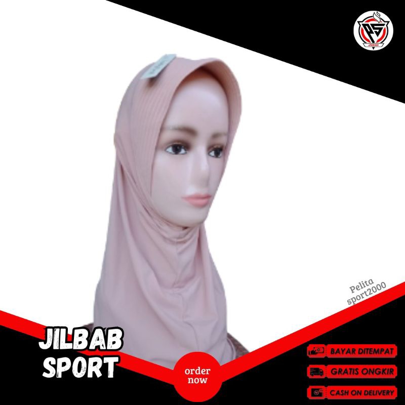 hijab bergo sport pet tebal jilbab bergo sport / hijab sport instant / jilbab sporty instant olahrag