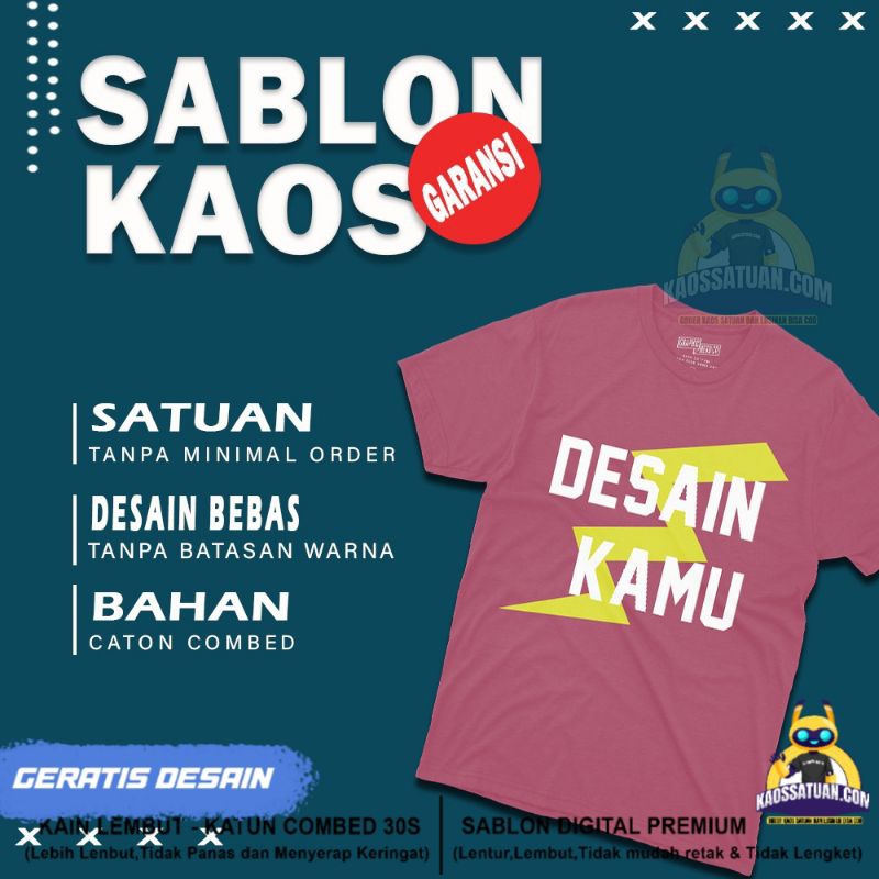 Kaos Sablon Custome | Kaos Custome Sablon DTF Bisa Satuan Bisa Cetak Foto | Kata | Couple Family | K