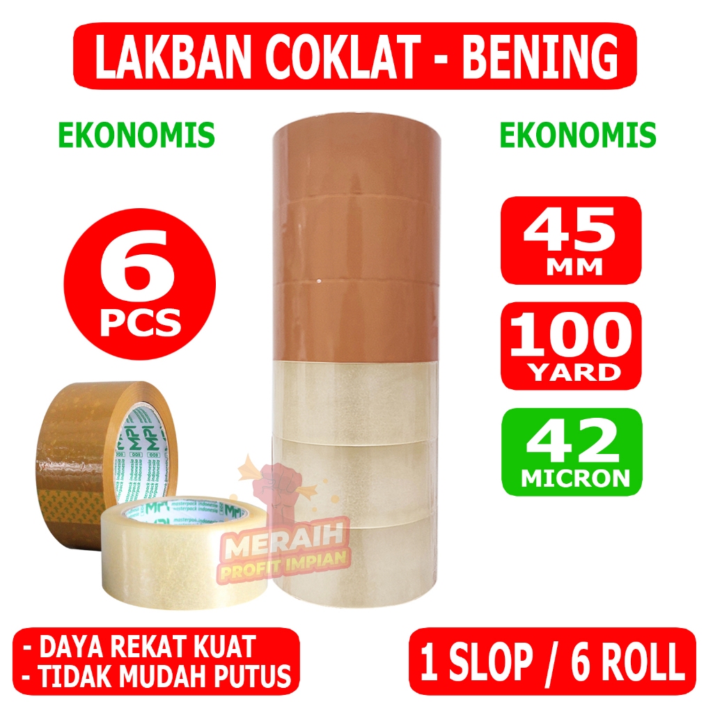 

NYBEBY26 1 SL - LAKBAN BENING - COKLAT 0 YARD - LAKBAN MPI 45 MM X 0 YARD - PAKET HEMAT !!!