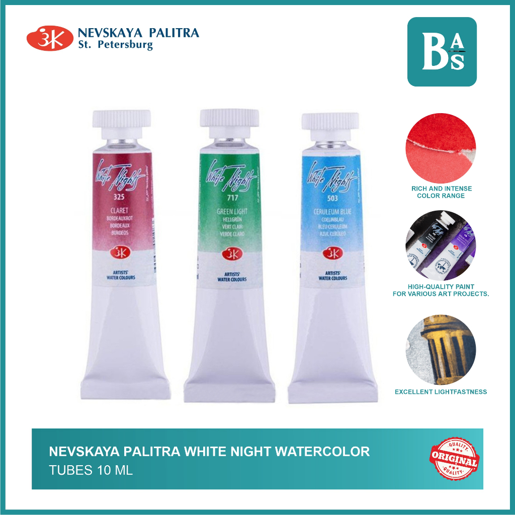 

Nevskaya Palitra - Cat Air Watercolor Tube 10ml White Night - Bali Artemedia Part A 1/2