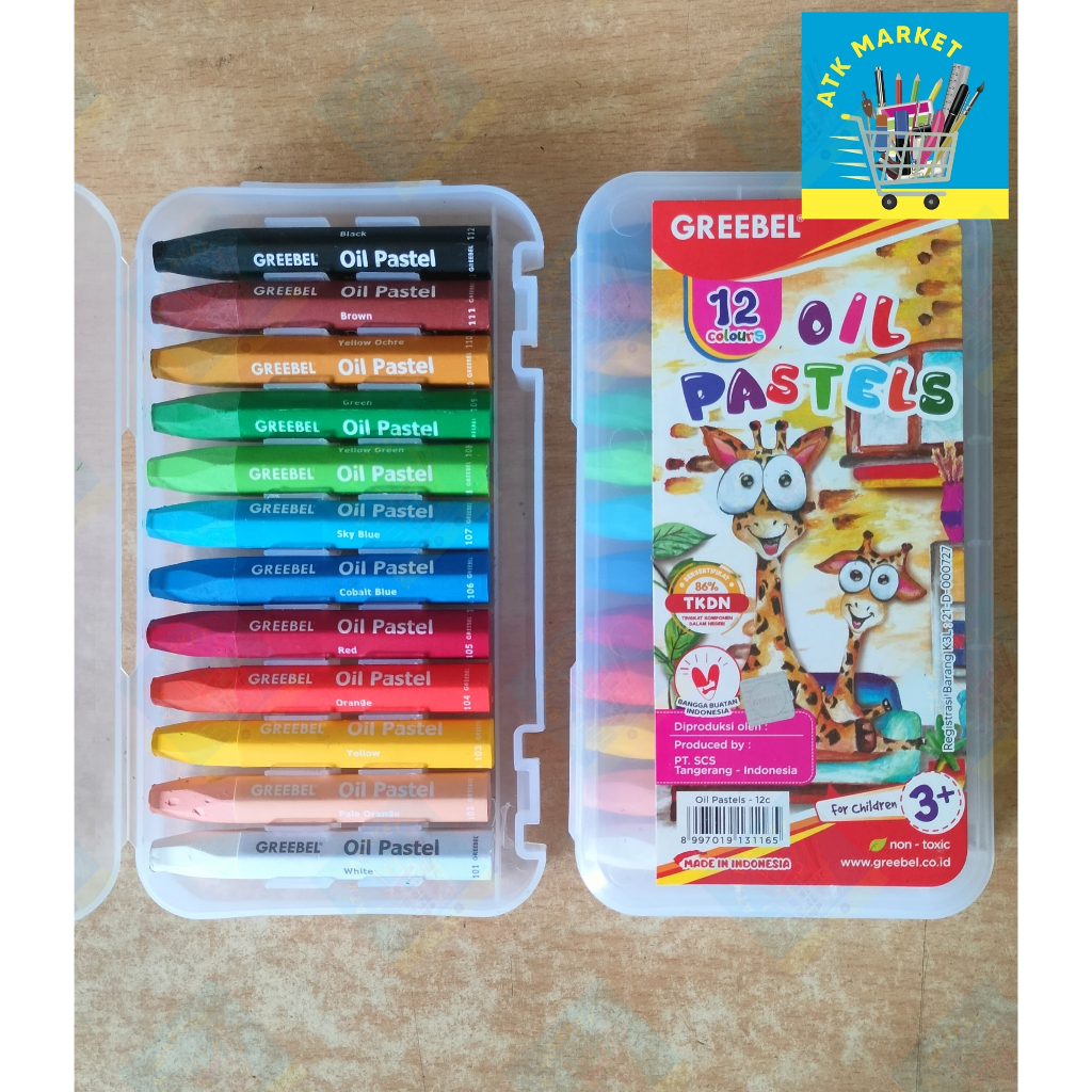 

Krayon Minyak / Crayon / Oil Pastel GREBEL 12 Warna / Colors
