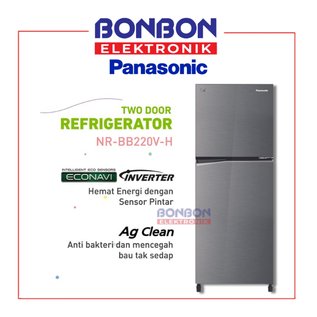 Panasonic Kulkas 2 Pintu 211 L NR BB200V H / Kulkas 2 Pintu Inverter NRBB200VH