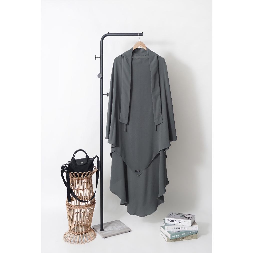 ART B15Y FK MINA ANTI UV French Khimar Premium Khimar Niqab Cadar FK Long Oval Kerudung Kajian Jilba
