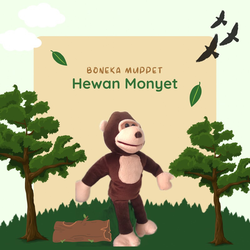 Hand Puppet Bekantan Monyet /Buket Boneka Edukasi Mainan Anak/ Boneka Tangan Mulut Buka Tutup