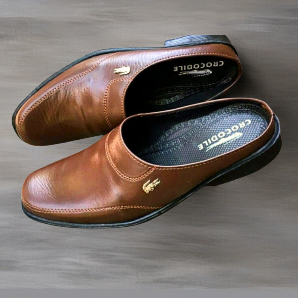 sepatu sandal slop Kulit pria asli BRUNO || spatu selop slip on Casual