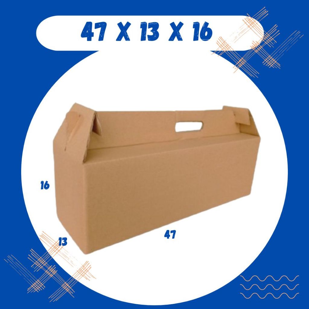 

Kardus Jinjing 47x13x16 Gable Box Dus Parcel Packing Buah Hampers Kemasan Idul fitri