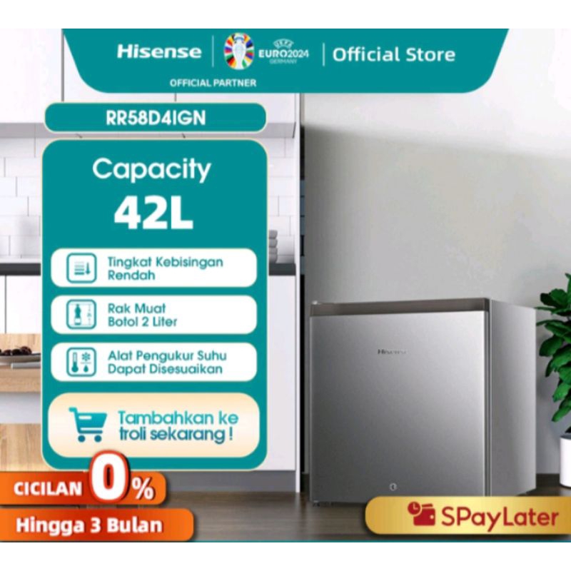 KULKAS PORTABEL MINI BAR HISENSE 42L RR58D5IGN ORIGINAL