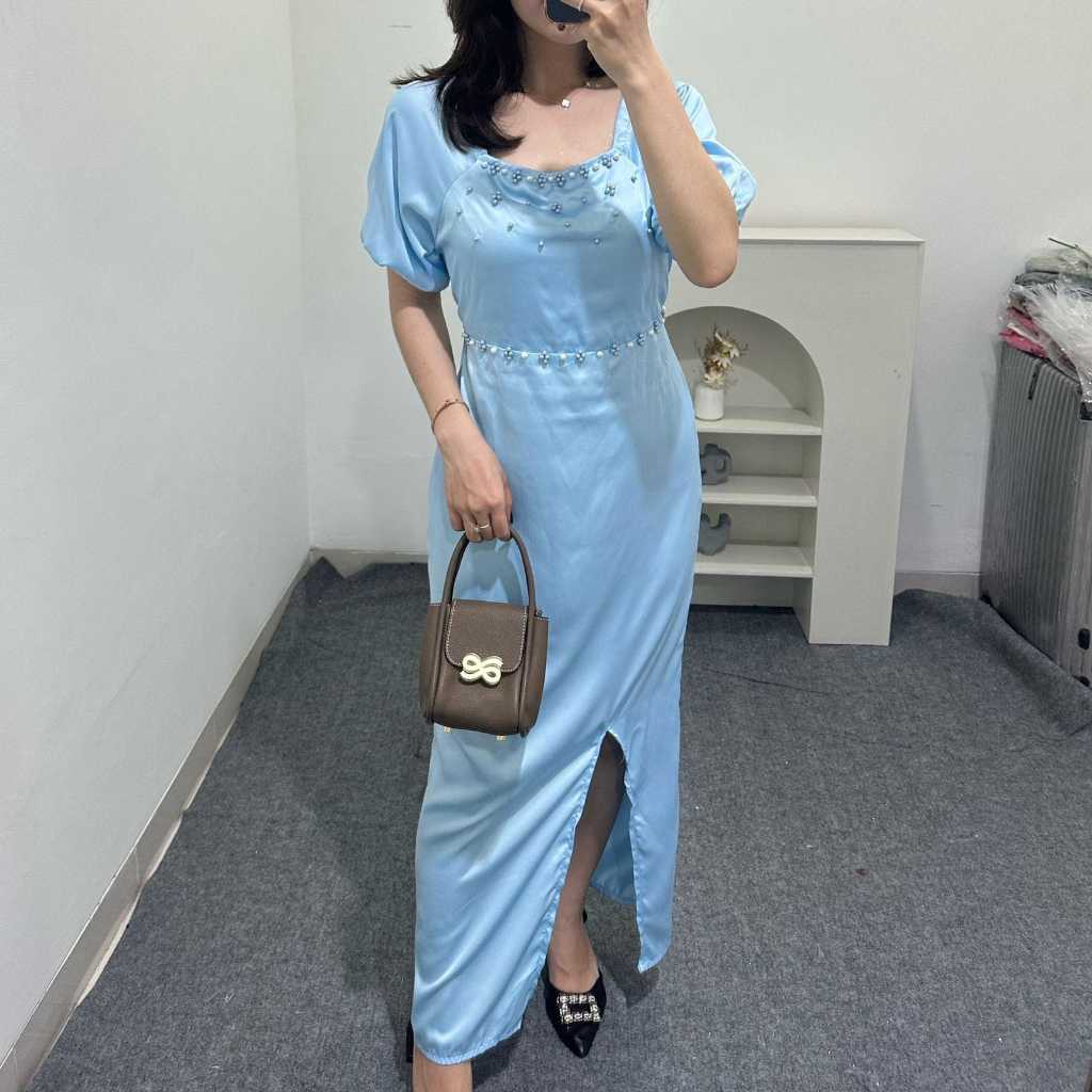 Dtess Baju Casual 2025 Gereja Brokat Pesta Perempuan Mini Gaun Ulang Tahun Perempuan Dewasa Natalan 