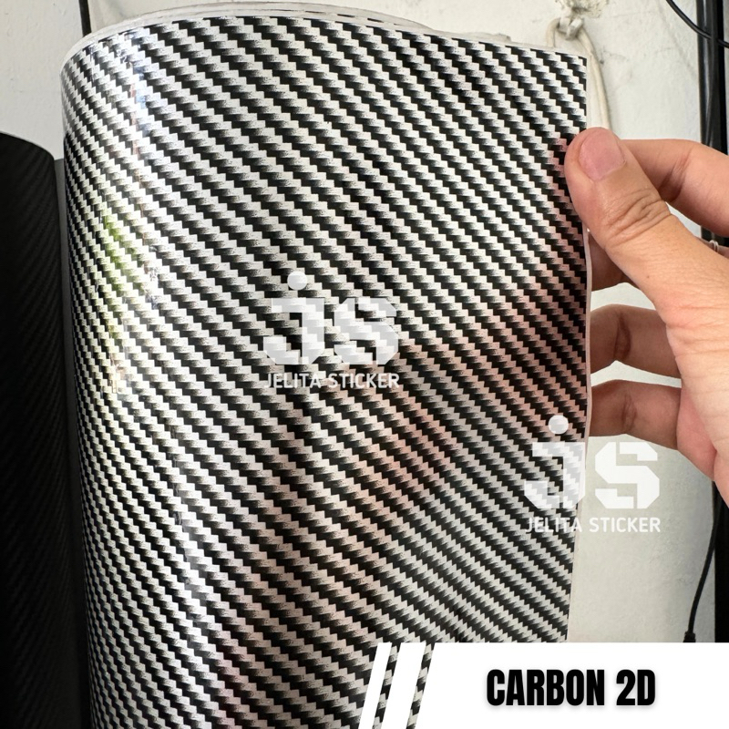 Sticker Carbon Kevlar 2D Lebar 152cm / Skotlet Karbon Hitam Silver Lebar 150cm / Stiker Variasi Kap 