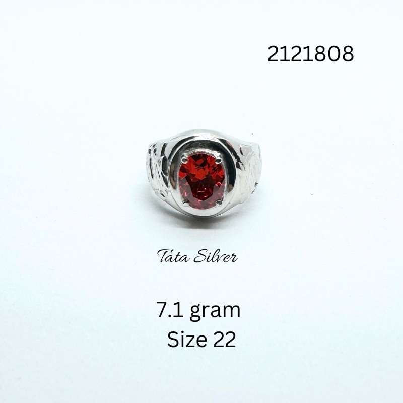 Cincin Cowok Pria Akik Size 22 Perak Lapis Emas (925 Sterling Silver Gold Plated) 2121808