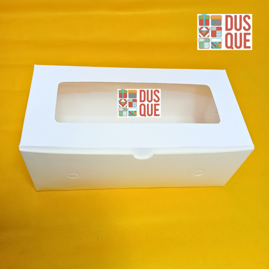 

Dus Kotak Kue Ivory Polos 11x22x8 cm Putih Ivory Premium Jendela Box 11 x 22 x 8 (10 Pcs)