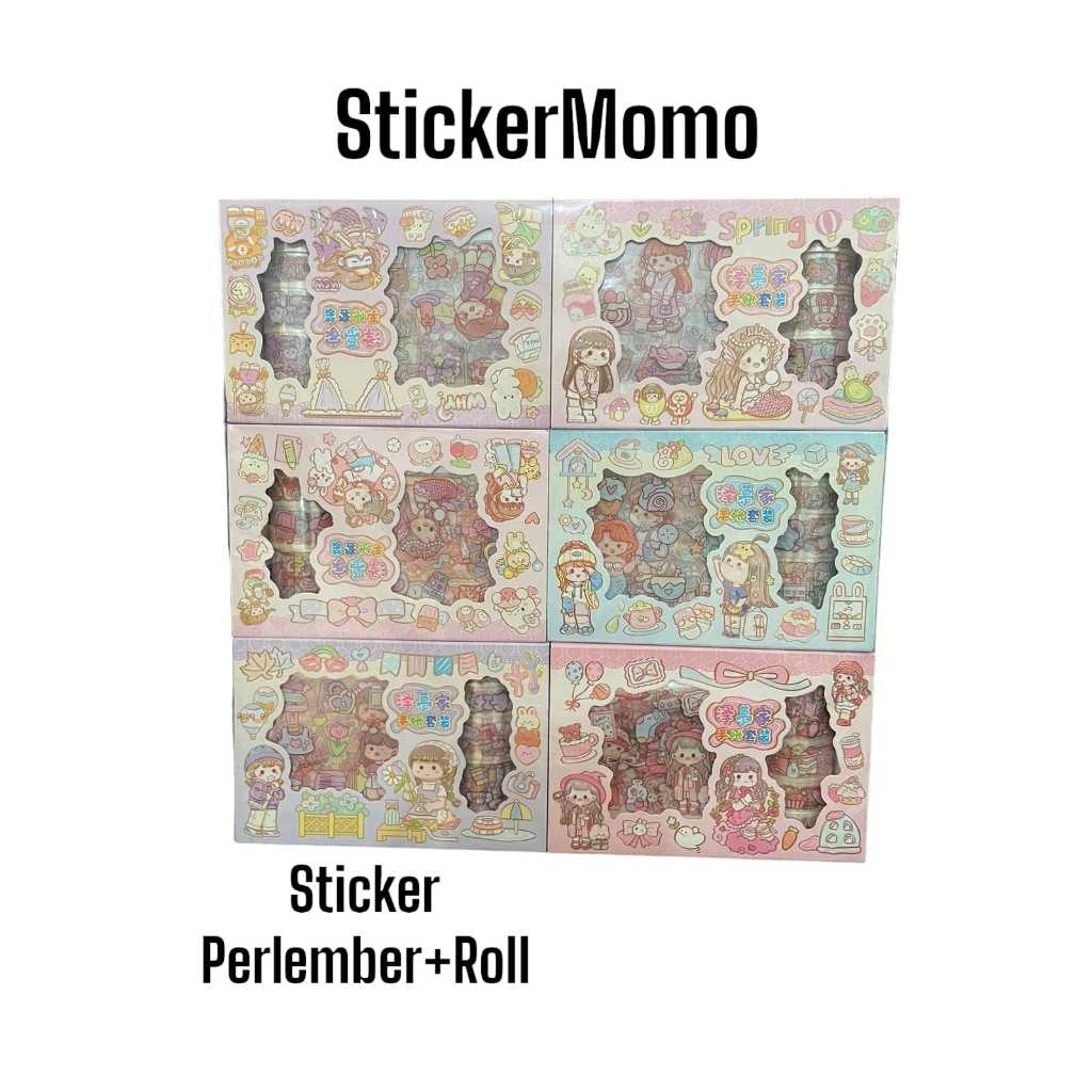 

(supersellerindo) Sticker momo perlembar dan roll