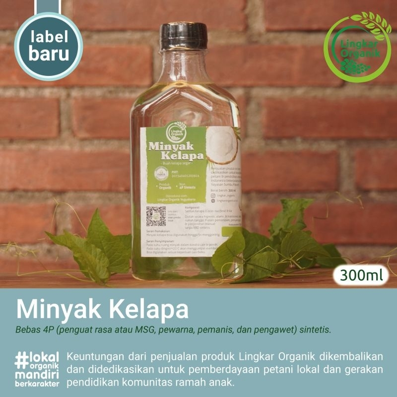 

MINYAK KELAPA ORGANIK - 300ml | Lingkar Organik Minyak Goreng MPASI anak bayi