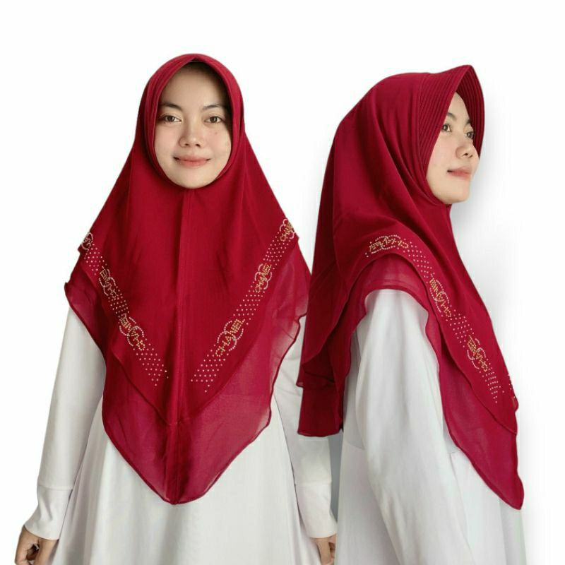Khimar Ceruty 2 Layer Shanel/Jilbab Khimar Ceruty  Payet pres Premium
