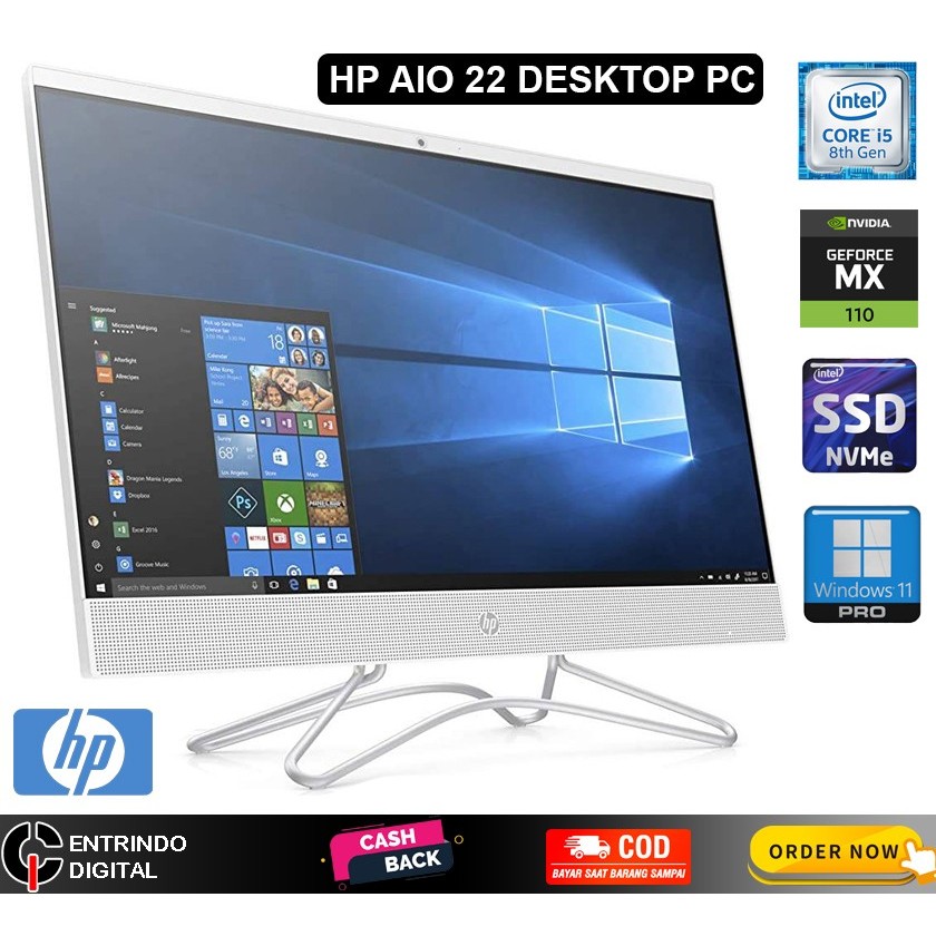 PC AIO HP AIO 22 Core i5-8250 GeForce MX110 | 4GB/nVme 256 | 22" IPS