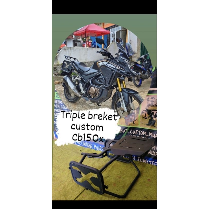 Breket box cb150x/cb150r, dudukan box cb150x, triple breket custom