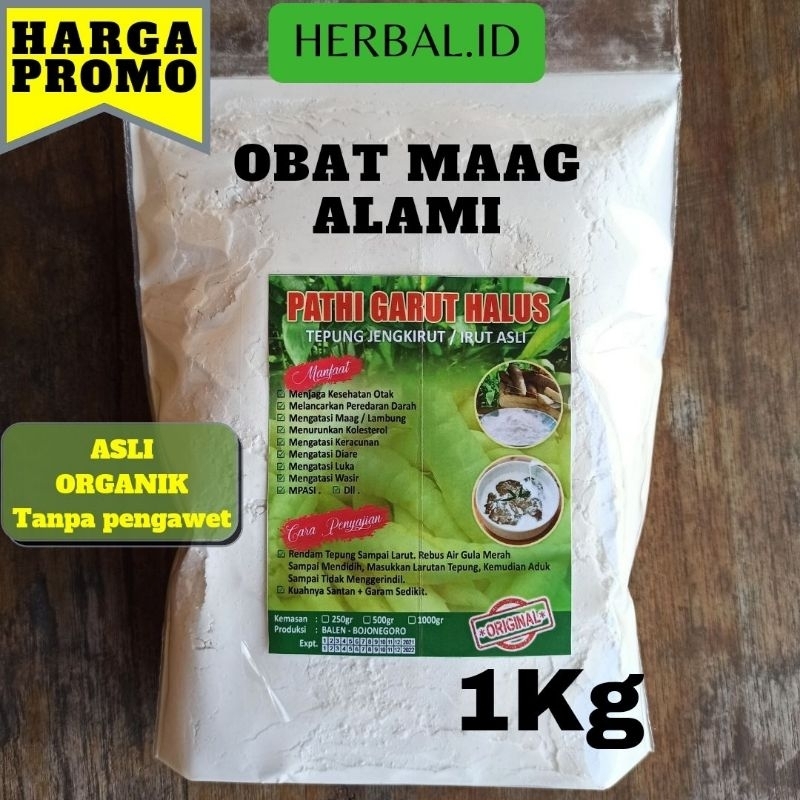 

Tepung Garut/angkrik/irut/obat maag/asam lambung(BPOM)1Kg