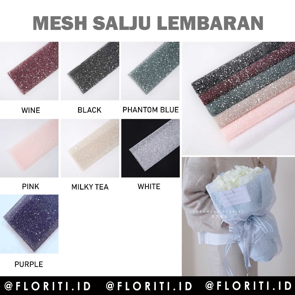 

(10 Lembar) Mesh/Jaring Salju Pembungkus Buket Flower Wrapping