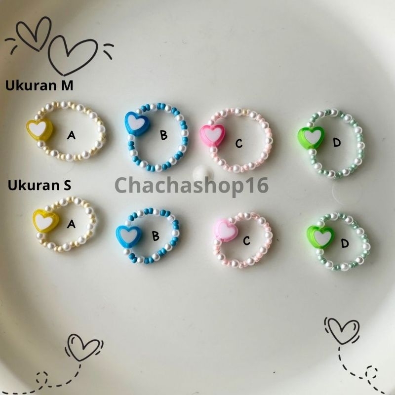 cincin manik manik / cincin warna / cincin love/ cincin wanita/ cincin lucu /  cincin love