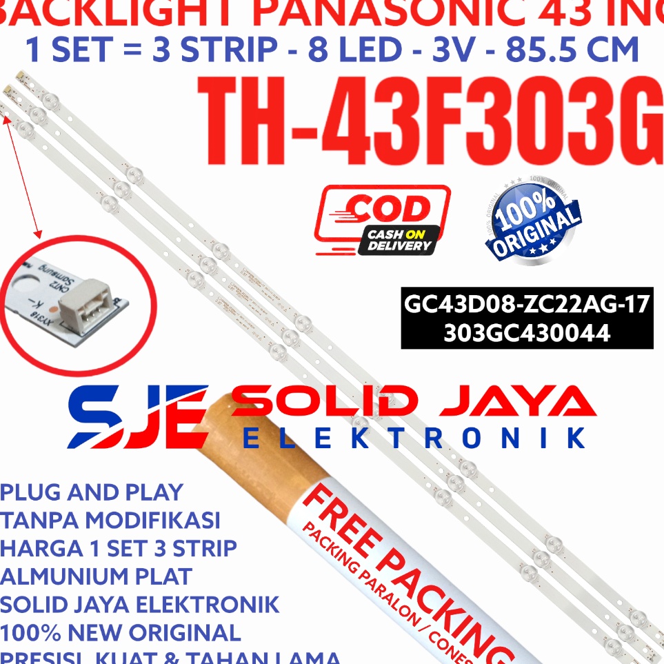 KODE L53R BACKLIGHT TV LED PANASONIC 43 INC TH 43F33 43F33G TH43F33G TH43F33G TH43F33 LAMPU BL 8K 3V