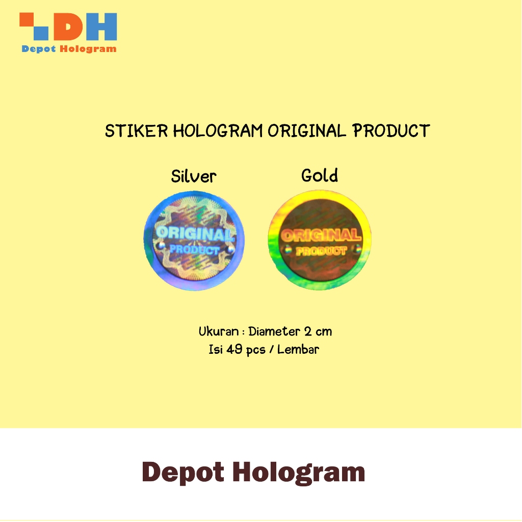 

St.Hologram Ori Product Gold 2 cm + sablon order by Netes