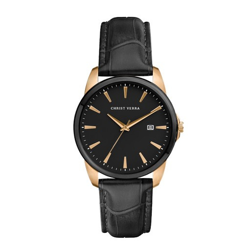 Jam Tangan Wanita Tali Kulit Christ Verra CV 12073L-28 BLK