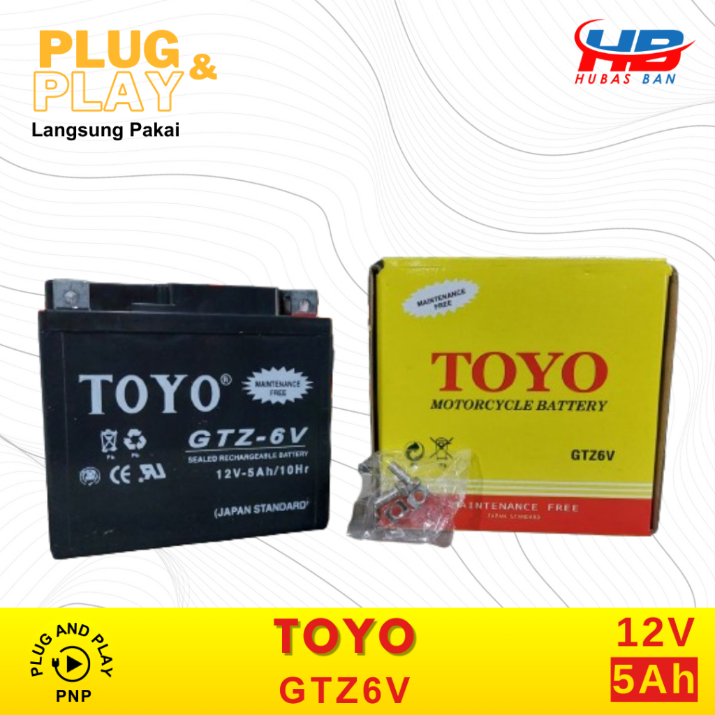 AKI Motor TOYO GTZ6V Accu Nmax Sonic Satria FU Vario