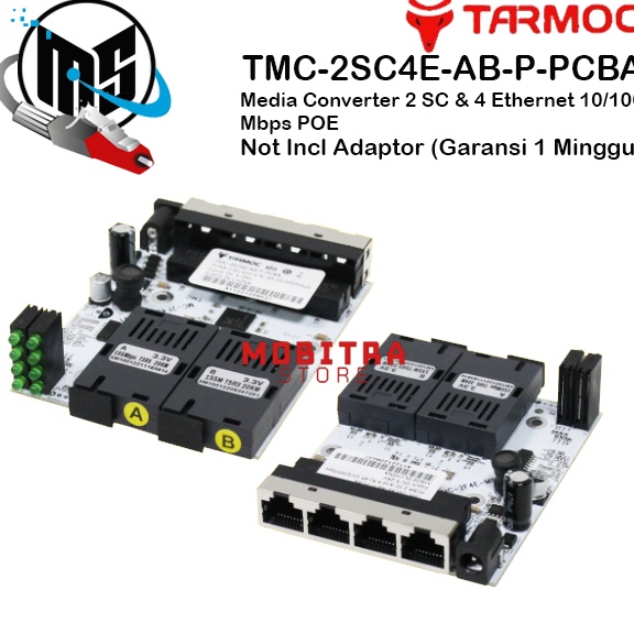Terlaris Tarmoc TMC2SC4EABPPCBA  Media Converter 2 FO 4 LAN  2FO 4LAN 1M BOARD POEin