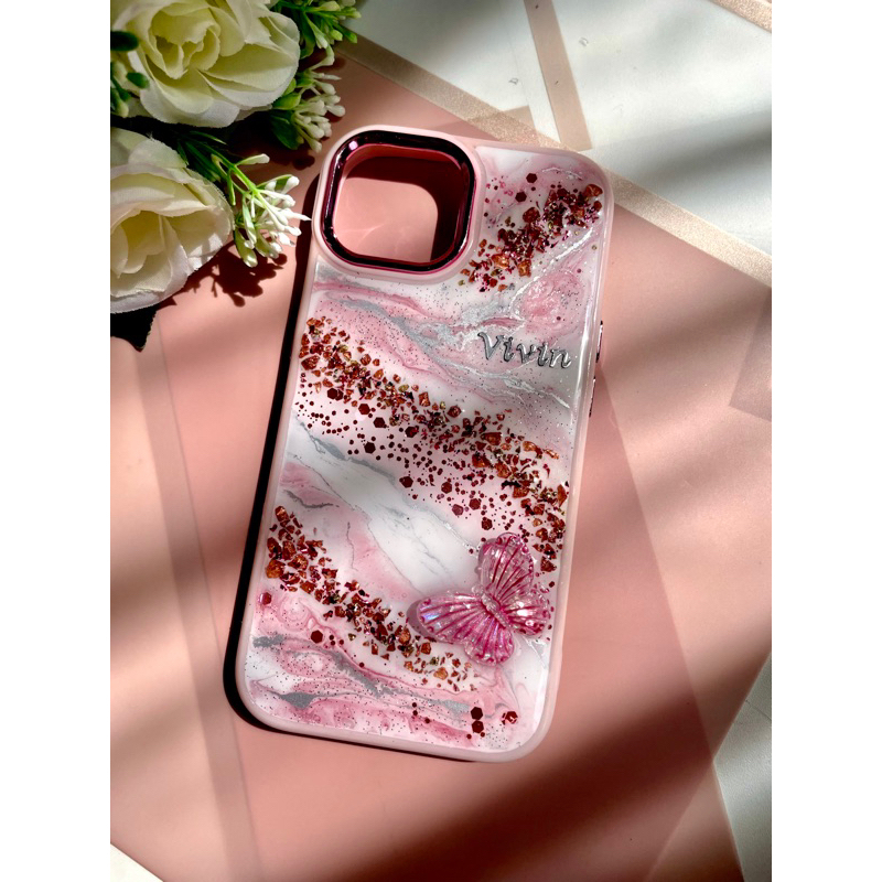 Custom Resin Case segala type hp with stone | case hp unik | case marble resin