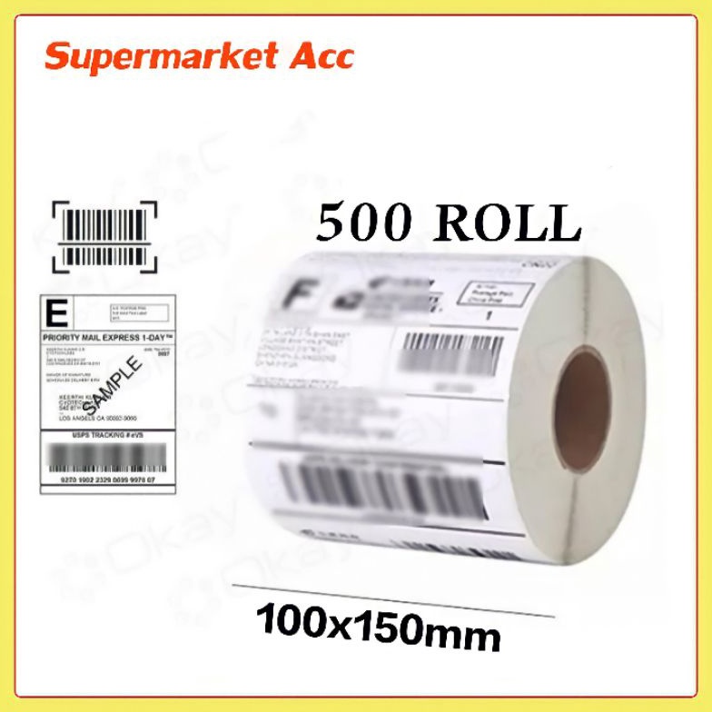 

COBAIN YUK Label Thermal Printer Kertas Stiker Ukuran 1x15 mm Isi 5ROLL