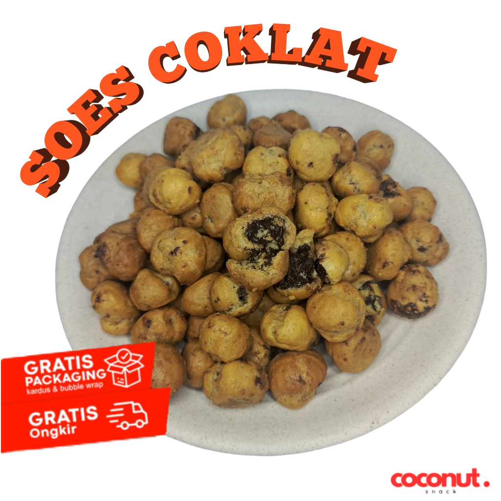 

Cemilan Soes Kering Lelehan Coklat Lumer Kemasan