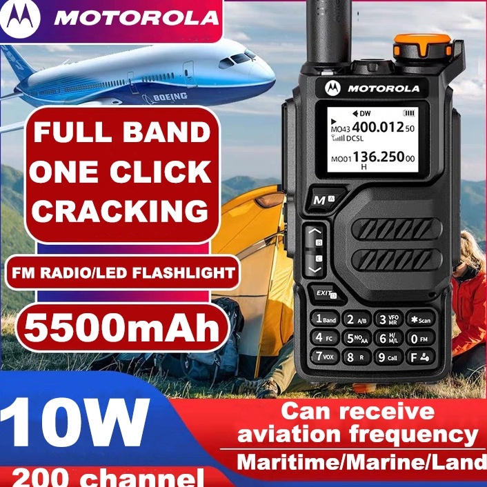 KODE G38C Headset GratisHT Motorola X8 Walkie Talkie Jarak Jauh VHFUHF Dual Band Total Output 2KM 1W