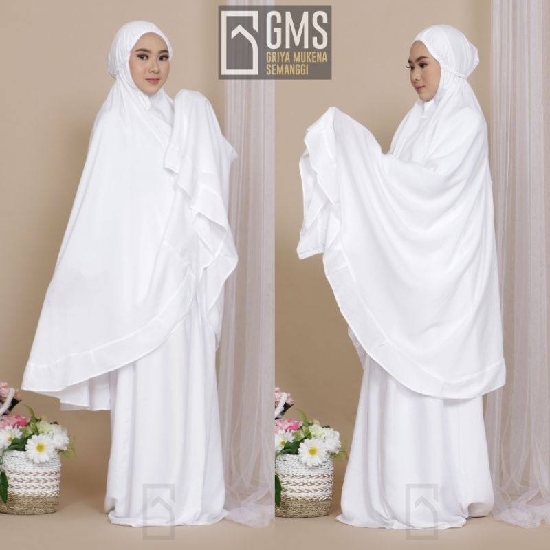 Mukena Rayon Putih Polos Dewasa Original Bonus Tas Bisa COD Mukena Pondok Mukena Polos Mukena Setela