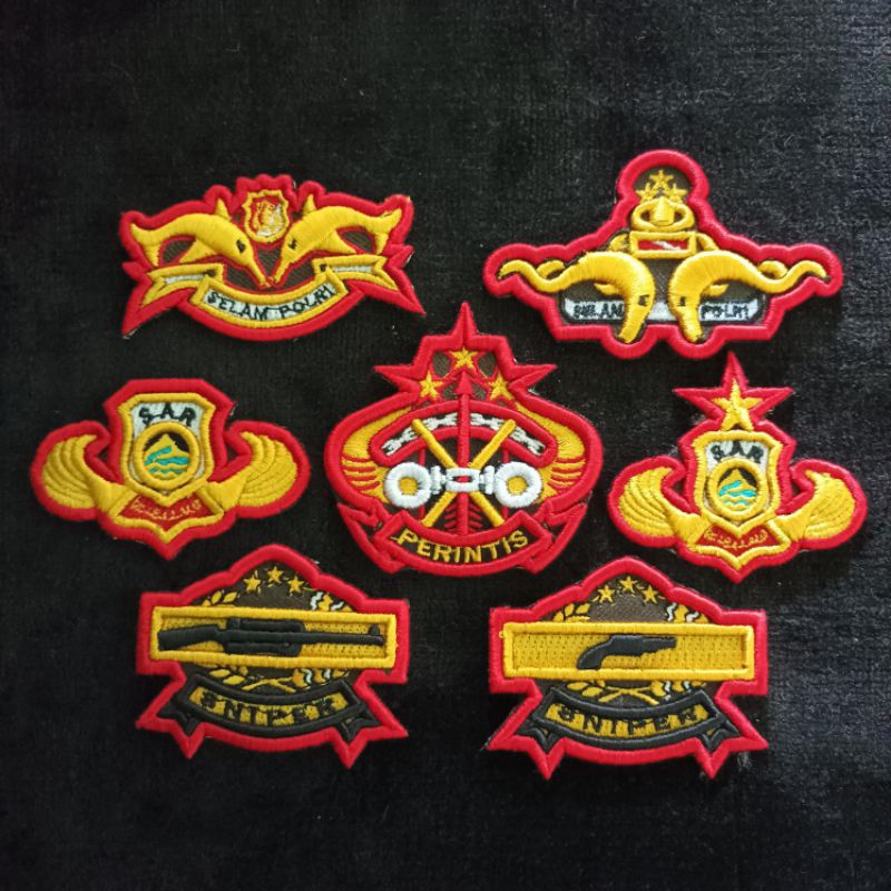 ATRIBUT POLRI SATUAN BORDIR TIMBUL