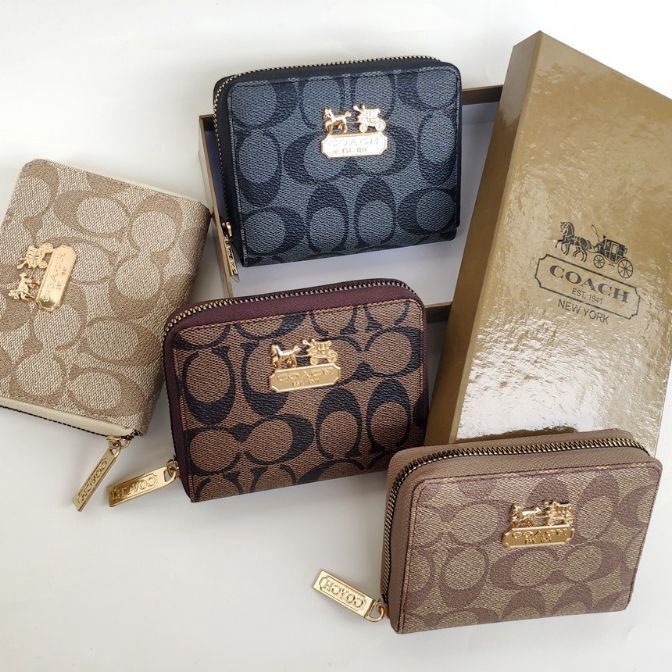 HJ6 Dompet Coach Mini Import Free Box  Dompet Kartu Coach