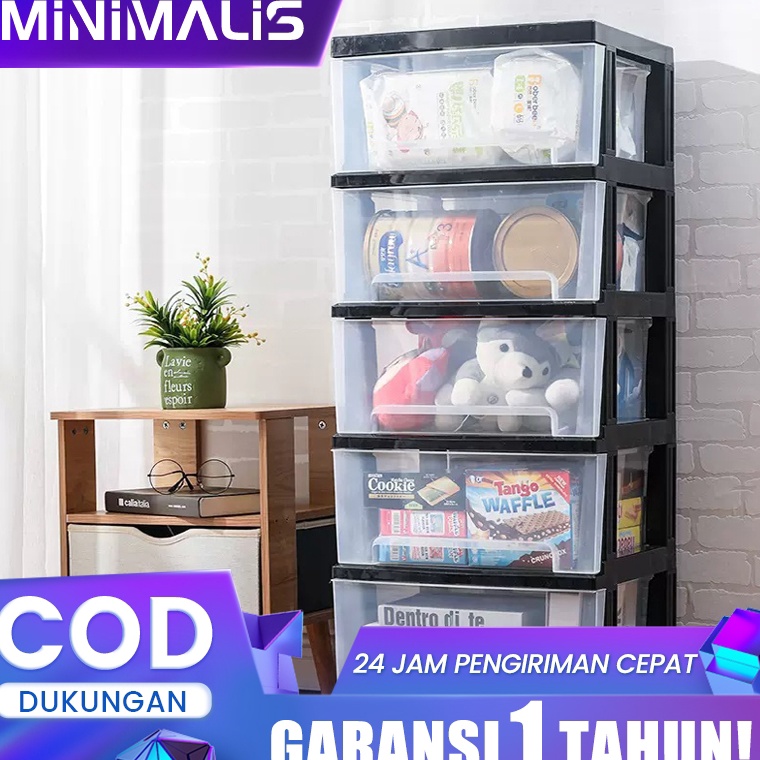 Harga Murah Minimalis Lemari Plastik Transparan Kabinet Penyimpanan MultiLaci Lemari Penyimpanan Mul