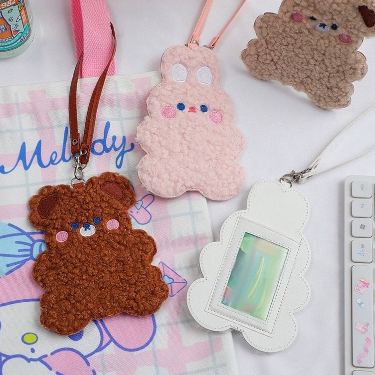 

ID Card Animal Tempat Kartu Tag Holder Bahan Plush Holder Kartu Bus