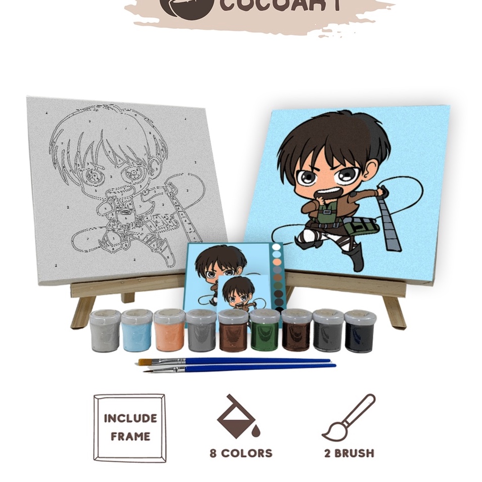 

Eksklusif Paint By Number Kit Attack On Titan LEVI Cocoart I Kanvas 2 x 2 cm