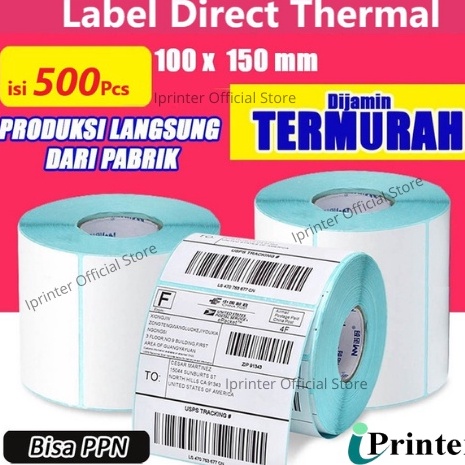 

label thermal label stiker barcode label pengiriman 1x15 5 pcs thermal