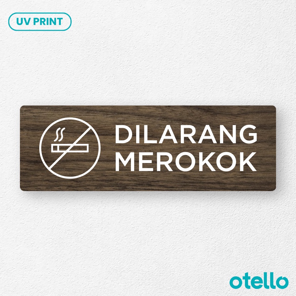 

Otello Sign Kayu Dilarang Me Sign Board Kayu Print UV Wood Papan Larangan Ruangan Label Sticker Dinding Kafe Restoran Kantor Gedung