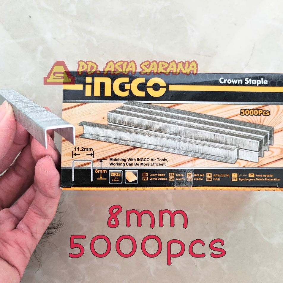 

Teknologi Terkini PACK Crown Staple U8 U 8mm INGCO AST281 Isi Steples Stapler Nail