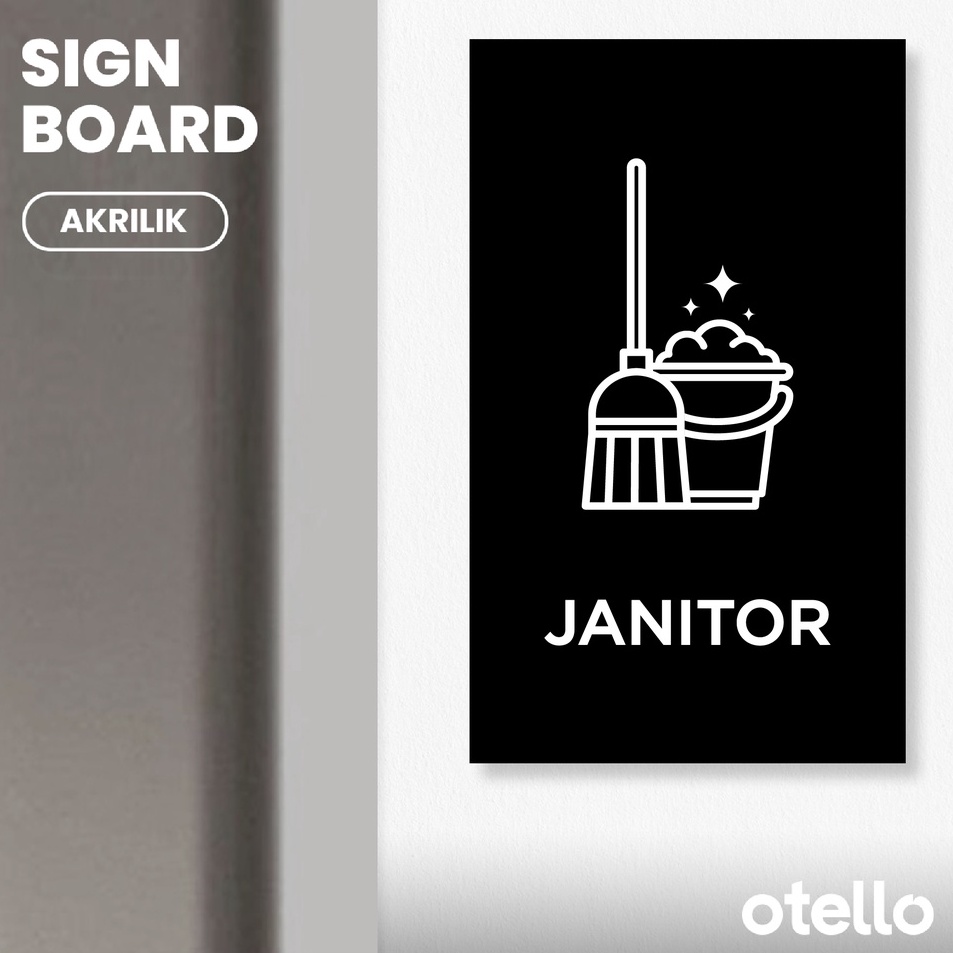 

Serba Murah Otello Sign Janitor Papan Nama Ruang Tanda Label Akrilik Sign Board Acrylic Keterangan Penanda Petunjuk Dinding Ruangan