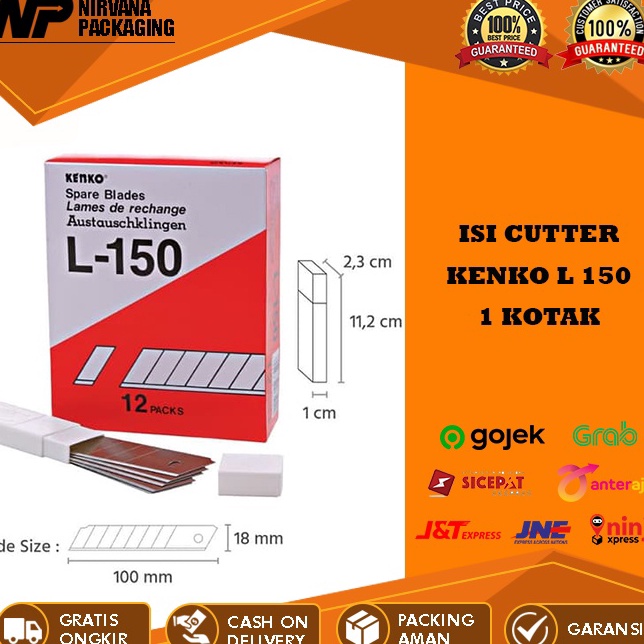 

ISI PISAU CUTTER CUTER BESAR KENKO L 15 L15 L5 REFILL KATER SEKOTAK 12 TUBE