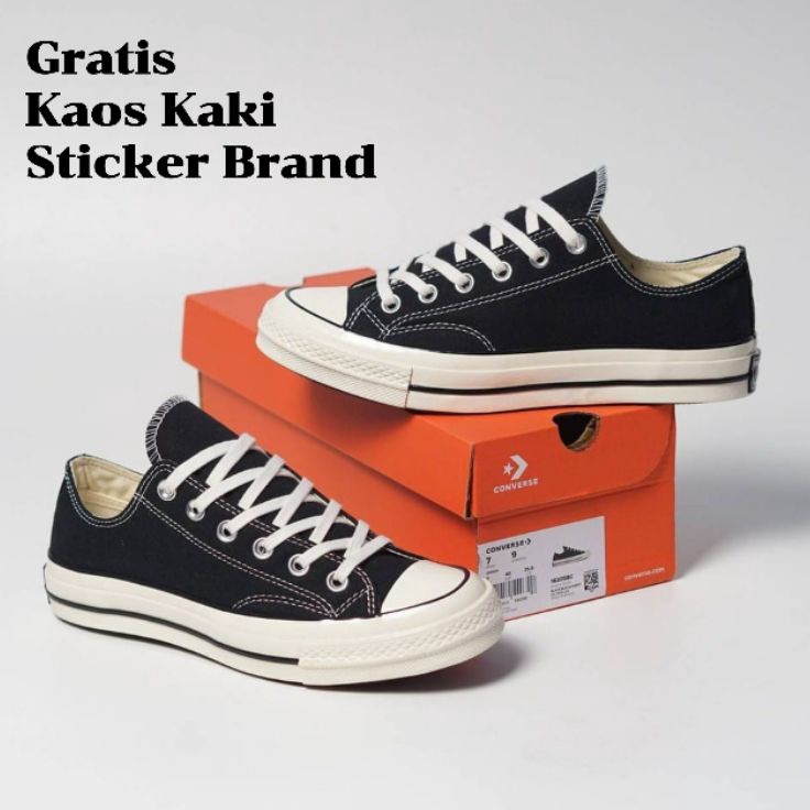 XC26619 SEPATU CONVERSE 7s HITAM PENDEK  CONVERSE HITAM PUTIH  SEPATU PRIA WANITA  SEPATU SEKOLAH