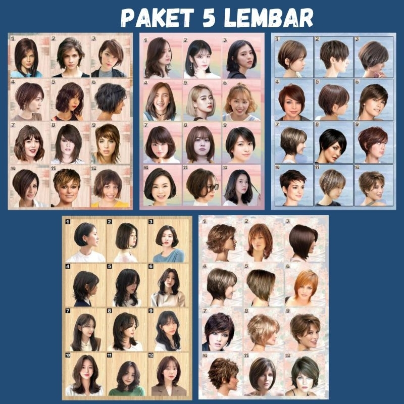 POSTER SALON POSTER MODEL POTONG RAMBUT WANITA POSTER POTONG RAMBUT POSTER BARBERSHOP TERBARU POSTER