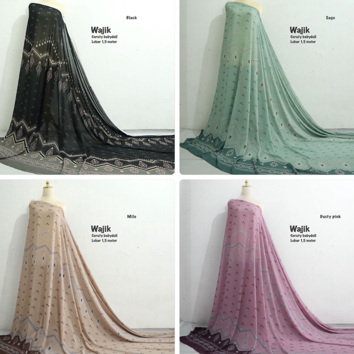 Ready Stok kain ceruti babydoll motif etnik  kain ceruty motif  kain transparan  gamis ceruti babydo
