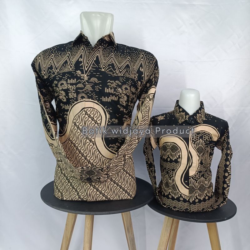 DISKON KEMEJA BATIK COUPLE AYAH ANAK LAPIS FURING HERO HITAM NUDE COD_BATIK PRIA HITAM MOCA